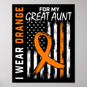 Poster Porter Orange Pour Ma Grande Tante Leucémie Cancer