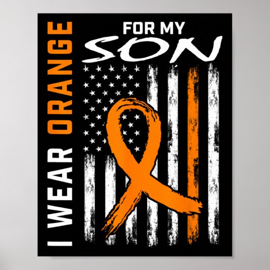 Poster Porter Orange Pour Mon Fils Leucémie Cancer Sensib (Devant)