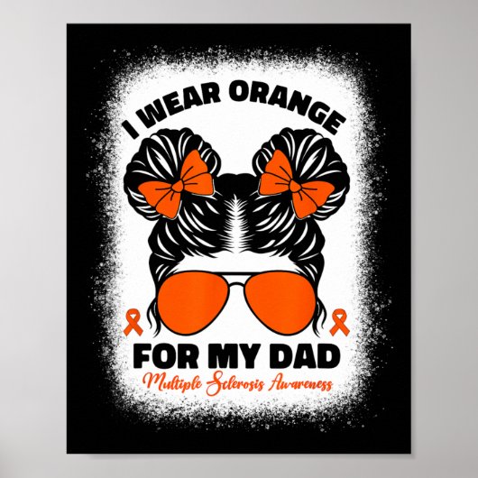 Poster Porter Orange Pour Mon Père Ms Multiple Sclerosis (Devant)