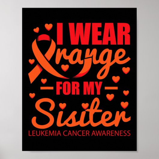 Poster Porter Orange Pour Soeur Leucémie (Devant)