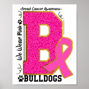 Poster Porter Pink Bulldogs Breast Cancer Sensibilisation