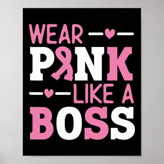 Poster Porter Rose Comme Un Boss Pink Ribbon Cancer Du Se (Devant)