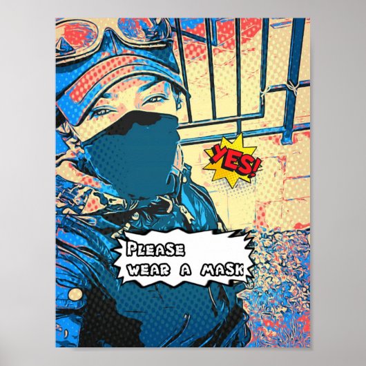 Poster Porter un masque (Devant)