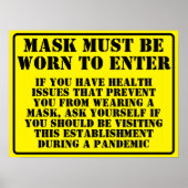 Poster Porter un message de masque (Devant)