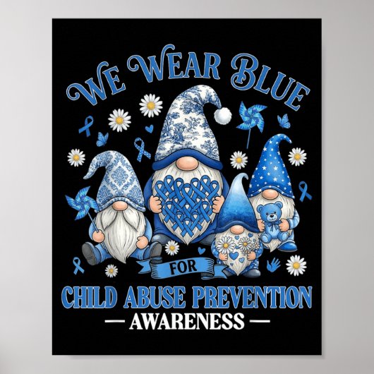 Poster Porter un ruban bleu Gnomes de sensibilisation à l (Devant)
