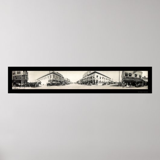 Poster Porterville CA Streets Photo 1914 (Devant)