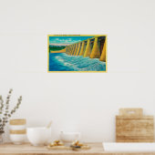 Poster Portes de déversement sur le barrage de Bonneville (Cuisine)