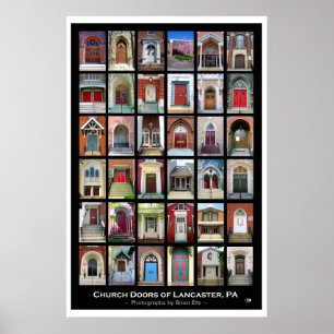 Poster "Portes de l'église de Lancaster, PA"