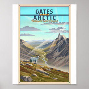 Poster Portes du parc national de l'Arctique Litho