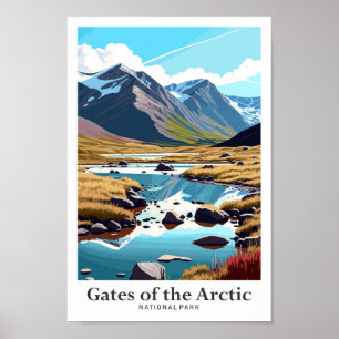 Poster Portes du Vintage voyage de l'Arctique de l'Alaska