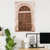 Poster Portes en bois dans le Vieux Quartier Barcelone, E (Bureau à domicile)