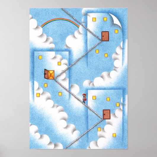 Poster Portes et escaliers dans les airs. (Devant)