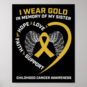 Poster Portez De L'Or En Mémoire De Ma Soeur Cancer De L'