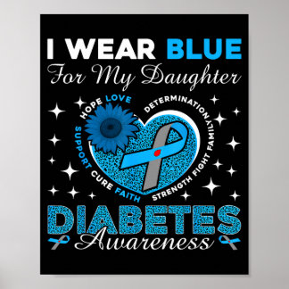 Poster Portez du bleu pour la sensibilisation au diabète