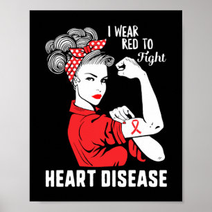 Poster Portez du rouge pour combattre les maladies cardia