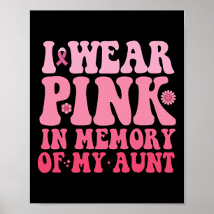 Poster Portez Le Rose En Mémoire De Ma Tante Tante Cancer