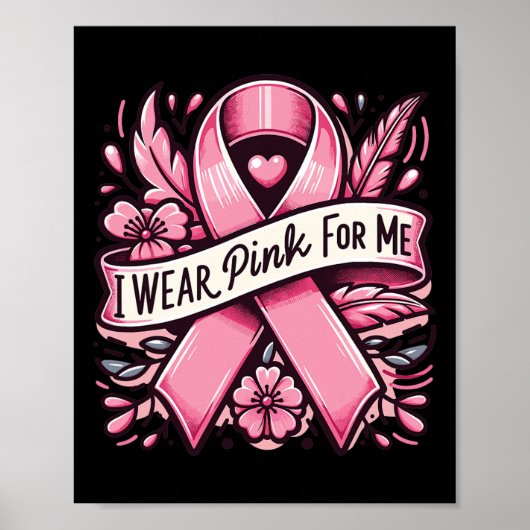 Poster Portez Le Rose Pour Moi Sensibilisation au cancer  (Devant)