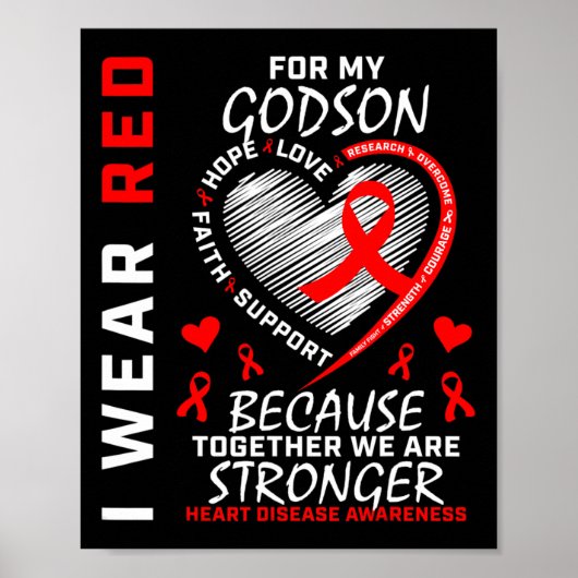 Poster Portez Le Rouge Pour Mon Godson Heart Disease Awar (Devant)