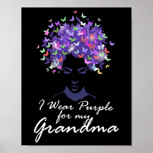 Poster Portez Le Violet Pour Mon Grand-Mère Soutien Alzhe