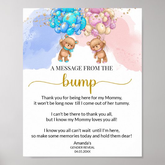 Poster Portez-lui un message de l'affiche de la bosse (Devant)