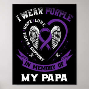 Poster Portez Violet En Mémoire De Mon Papa Cancer Pancré