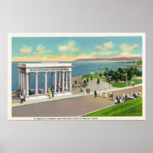 Poster Portico over Plymouth Rock View of Plymouth