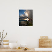 Poster Portland Head Light, Soleil à travers les nuages (Cuisine)