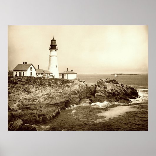 Poster Portland Head Light vers 1890 (Devant)