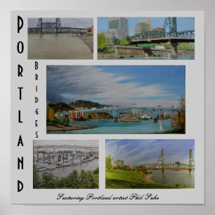 Poster Portland jette un pont sur l'affiche