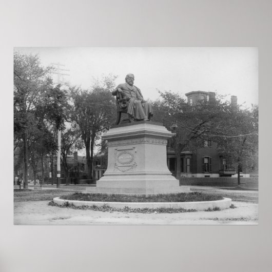 Poster Portland, Maine Longfellow Monument vers 1890 (Devant)