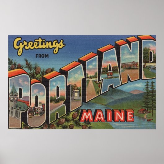 Poster Portland (Maine) (Scène fluviale) (Devant)