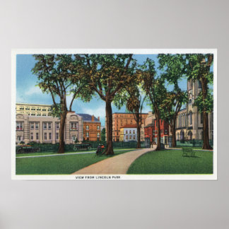 Poster Portland, Maine Vue panoramique depuis Lincoln Par