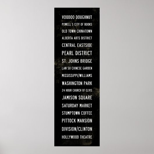 Poster Portland Oregon Art typographique (Devant)