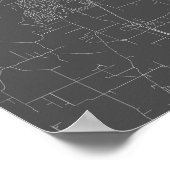 Poster Portland, Oregon (blanc sur noir) (Coin)