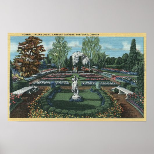Poster Portland, Oregon - Cour italienne formelle (Devant)