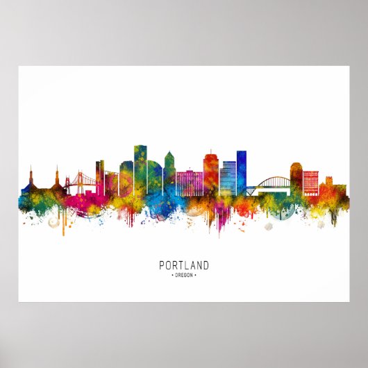 Poster Portland Oregon Horizon (Devant)