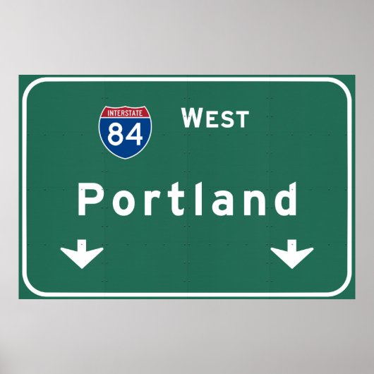 Poster Portland Oregon or Interstate Highway Freeway : (Devant)