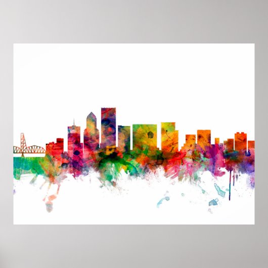 Poster Portland Oregon Skyline (Devant)