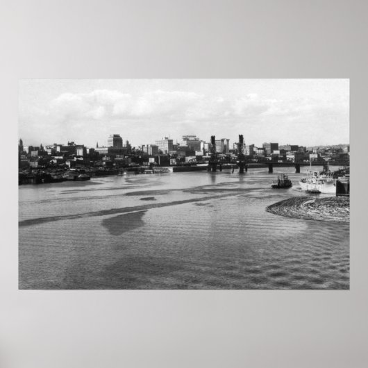 Poster Portland, Oregon Skyline de Willamette River (Devant)