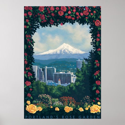 Poster Portland, OregonRose Garden Scene (Devant)
