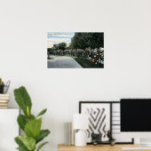 Poster Portland, OregonVue d'un jardin Rose (Bureau à domicile)