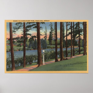 Poster Portland, ORScene en parc de Laurelhurst