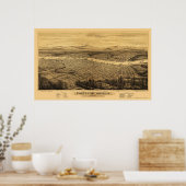 Poster Portland, OU Carte panoramique - 1879 (Cuisine)