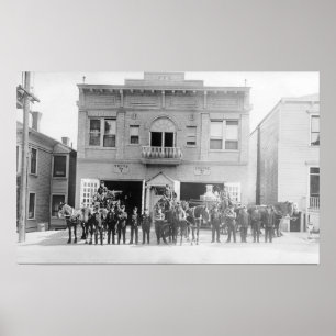 Poster Portland, OU caserne de pompiers hippomobile et