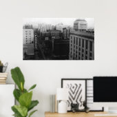 Poster Portland, OU Vue de Broadway depuis Main St. (Bureau à domicile)