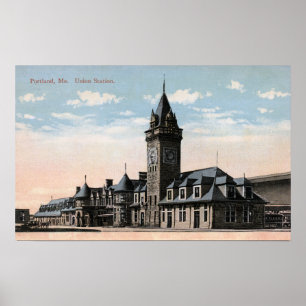 Poster Portland, vue de chemin de fer de station de