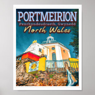 POSTER PORTMEIRION - PENRHYNDEUDRAETH GWYNEDD NORTH WALES