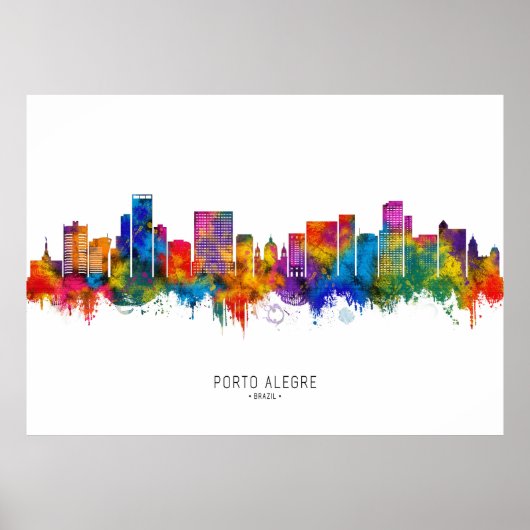 Poster Porto Alegre Brésil Skyline (Devant)