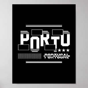 Poster Porto Portugal Typographie Moderne Voyage Design