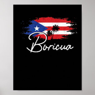 Poster Porto Rico Boricua Portoricaine Flag Pride